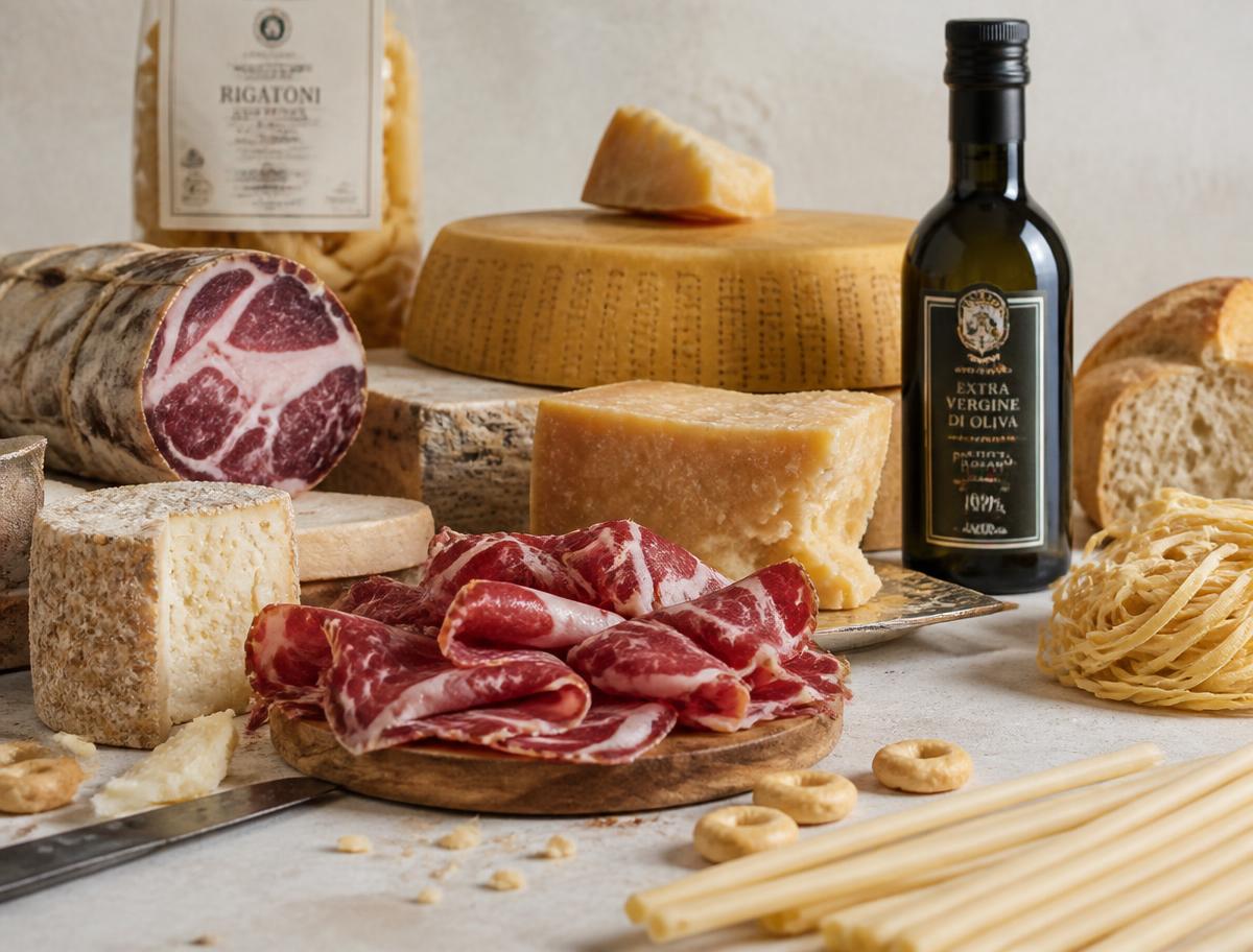 Salumi, formaggi, pasta e olio extravergine italiani